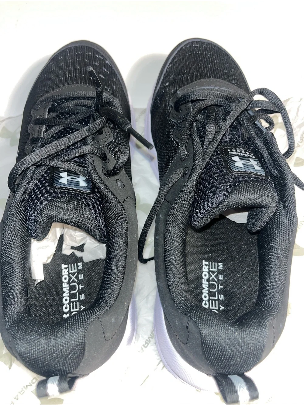 Under Armour Black and White Kids' Performance Sneakers